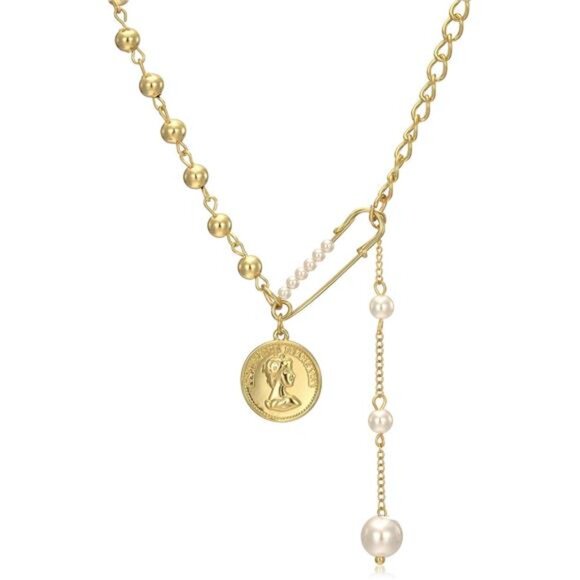 Small Gold Pearl Necklace Choker 3mm Handpicked Pearl 18K Gold Plated - Picture 1 of 8